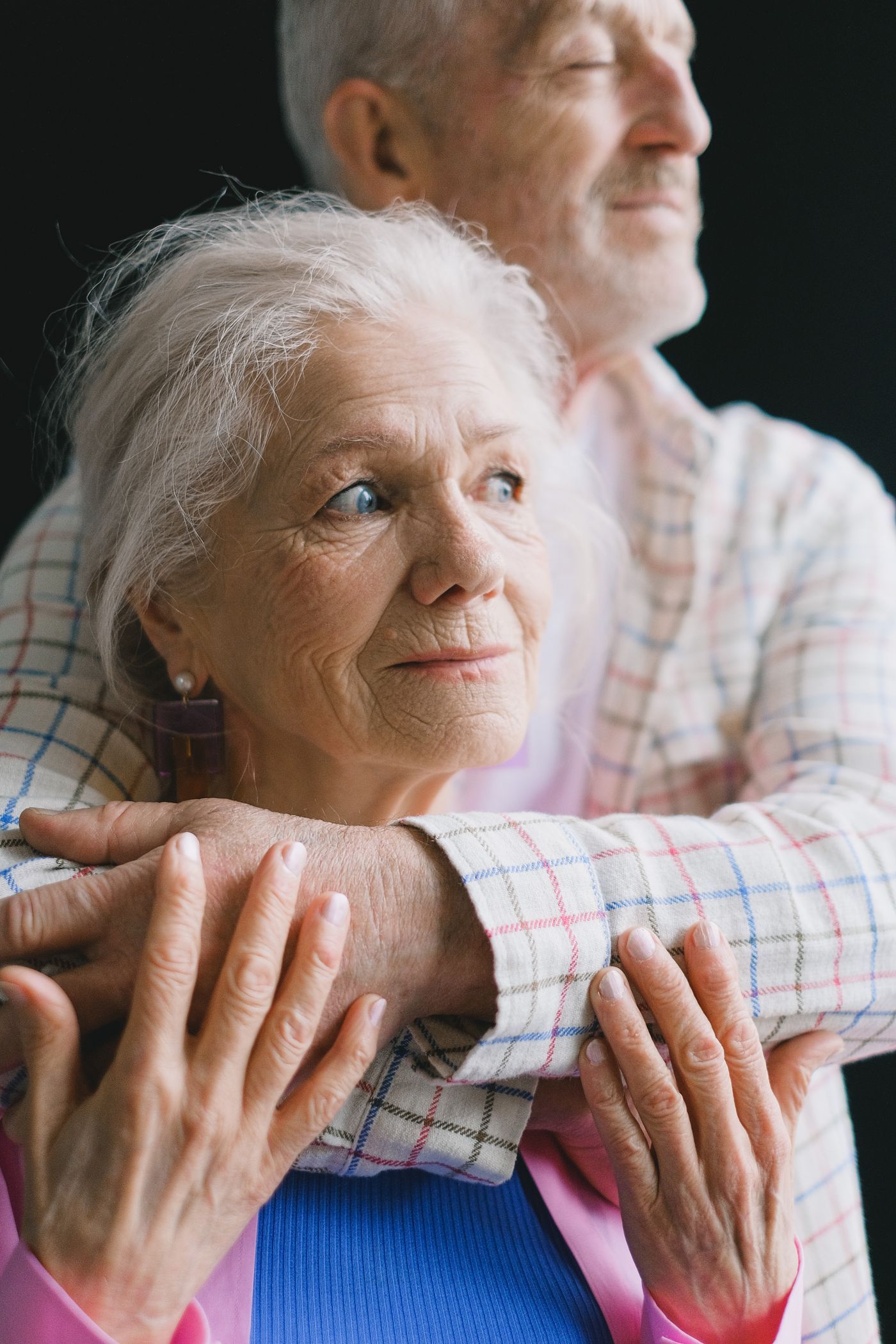 Senior couple sharing a quiet moment at home